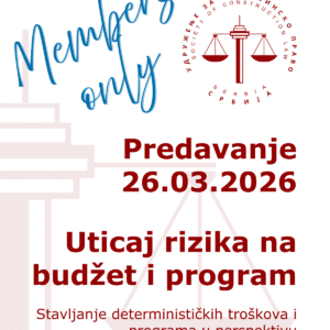 SAMO ČLANOVI 26.03.2026 Uticaj rizika na budžet i program: Stavljanje determinističkih troškova i programa u perspektivu