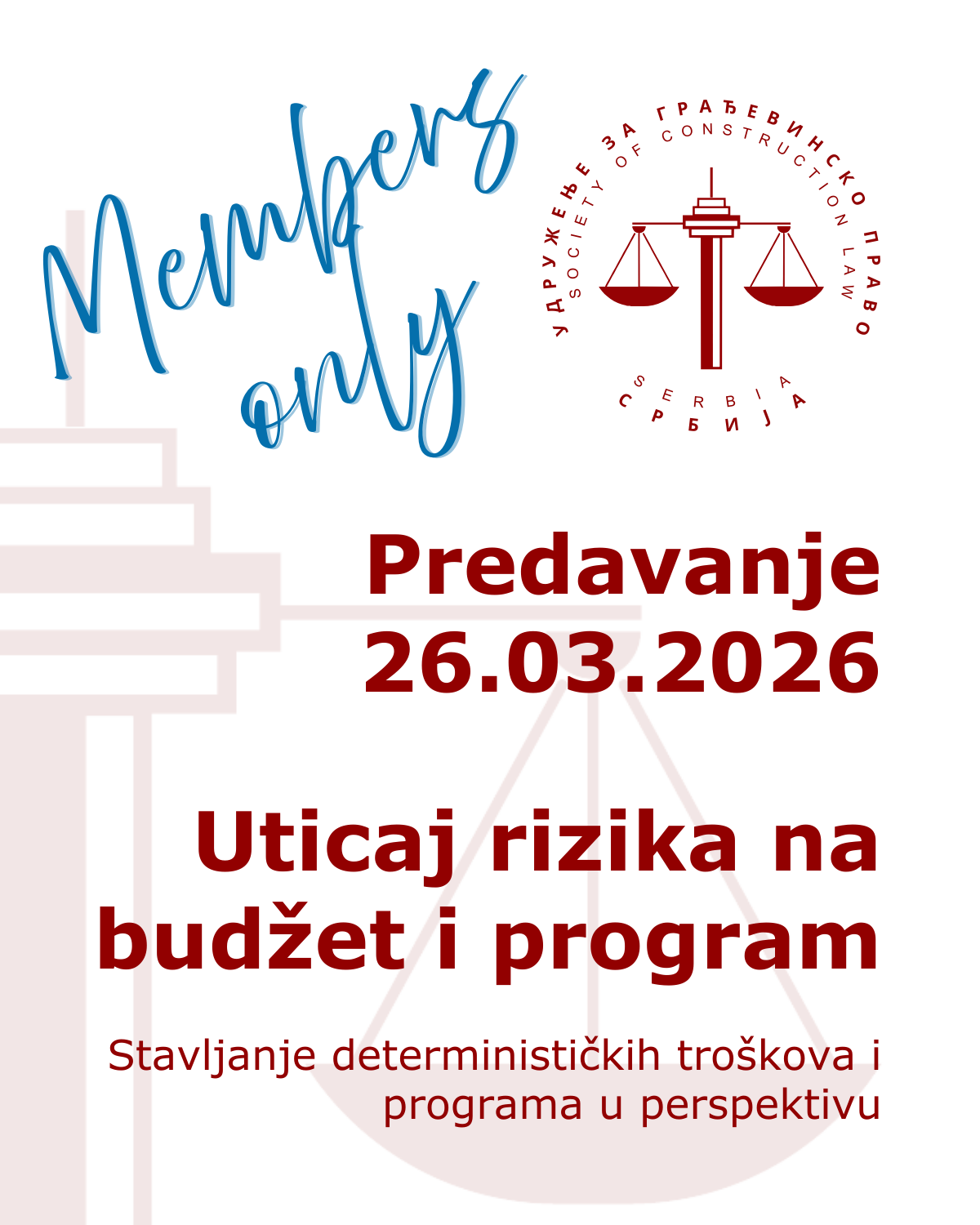 SAMO ČLANOVI 26.03.2026 Uticaj rizika na budžet i program: Stavljanje determinističkih troškova i programa u perspektivu - Image 1